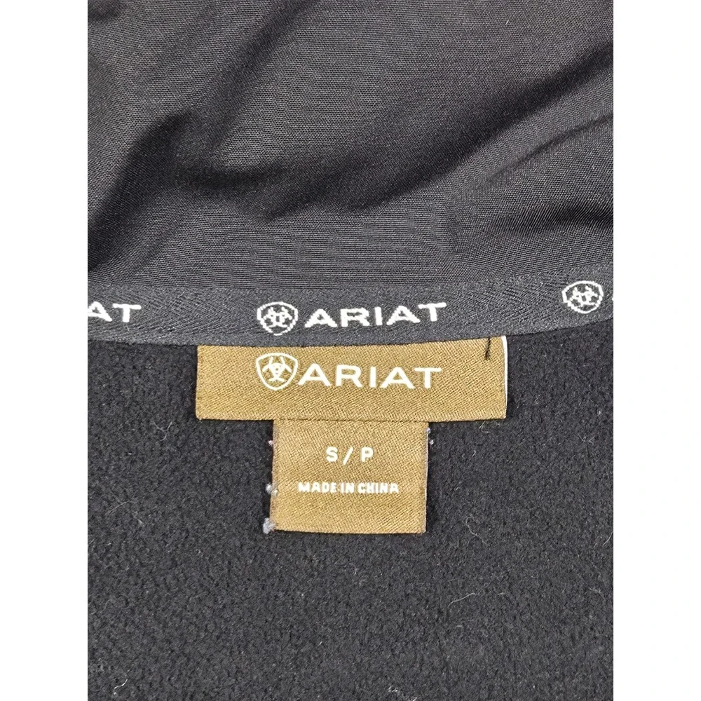 Ariat Softshell Jacket Mens Size S Black Full Zip Fleece Lined Logo Workwear